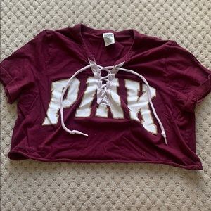 PINK short sleeve cropped tee